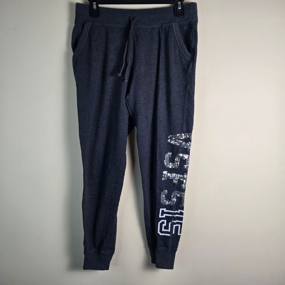 Women's Victoria's Secret Gray Silver Sequin Joggers S